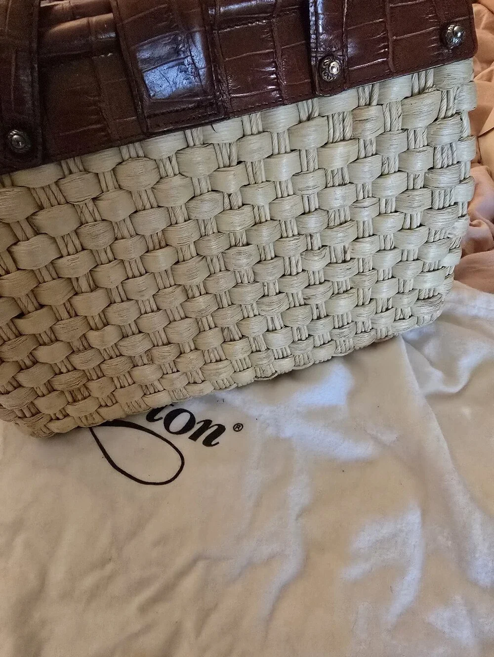 Brighton Heartland Straw Bag W/dust Bag